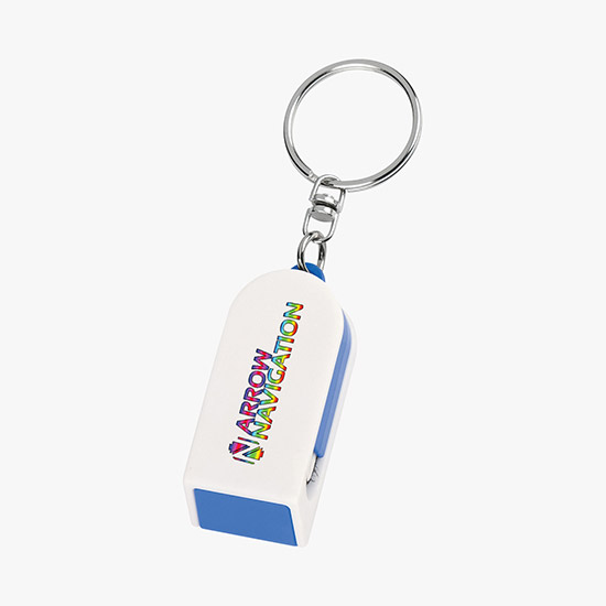 Full Color Phone Stand and Screen Cleaner Combo Keychain