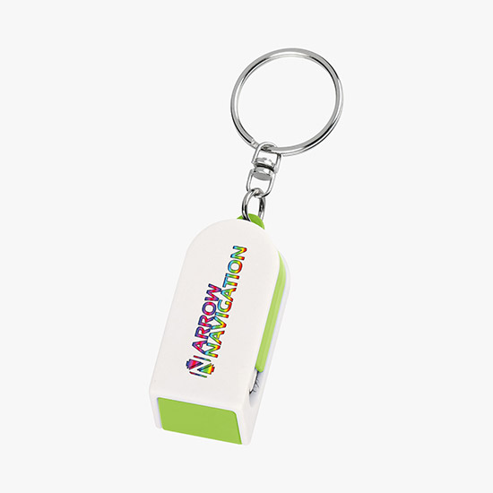 Full Color Phone Stand and Screen Cleaner Combo Keychain