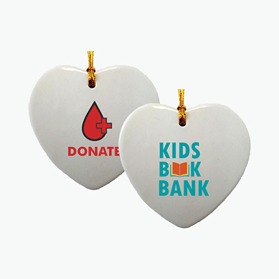 Ceramic Ornament - Heart - Full Color