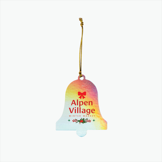 Holographic Full Color Acrylic Ornament - Bell