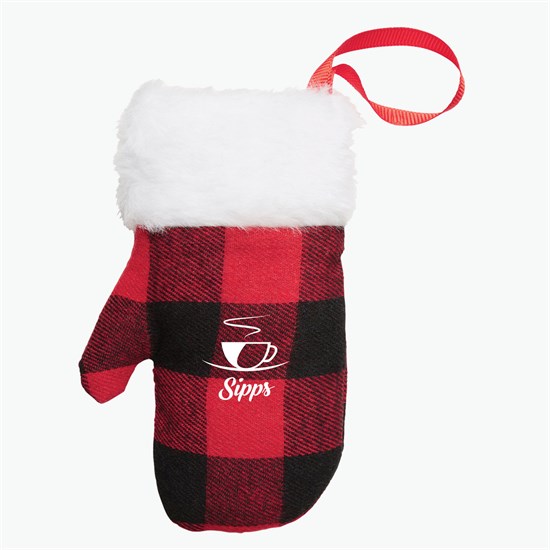 Buffalo Plaid Mitten Ornament