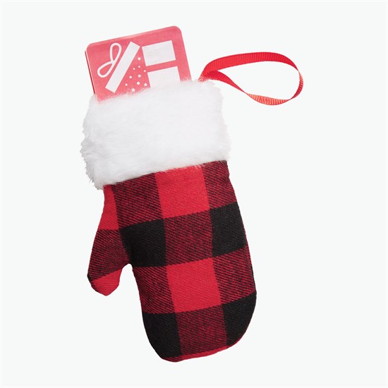 Buffalo Plaid Mitten Ornament