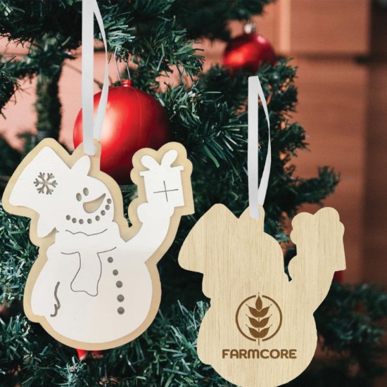 Snowman Layered Wood Ornament