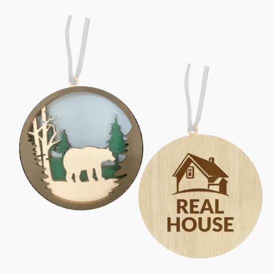 Bear in the Woods Layered Wood Ornament - 24-Hour Production
