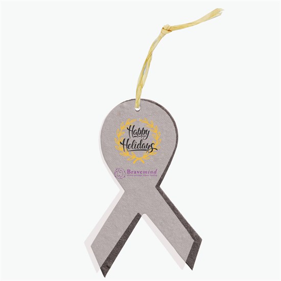 Seeded Paper Ornament - Awareness Ribbon