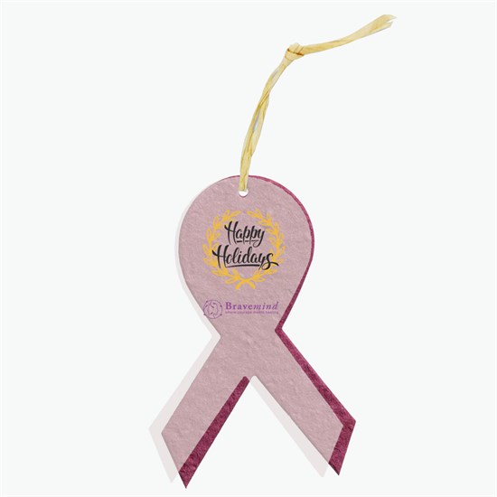 Seeded Paper Ornament - Awareness Ribbon