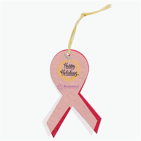 Seeded Paper Ornament - Awareness Ribbon