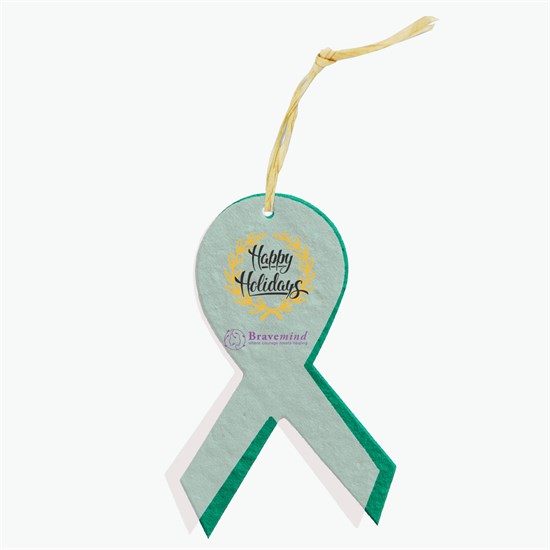 Seeded Paper Ornament - Awareness Ribbon