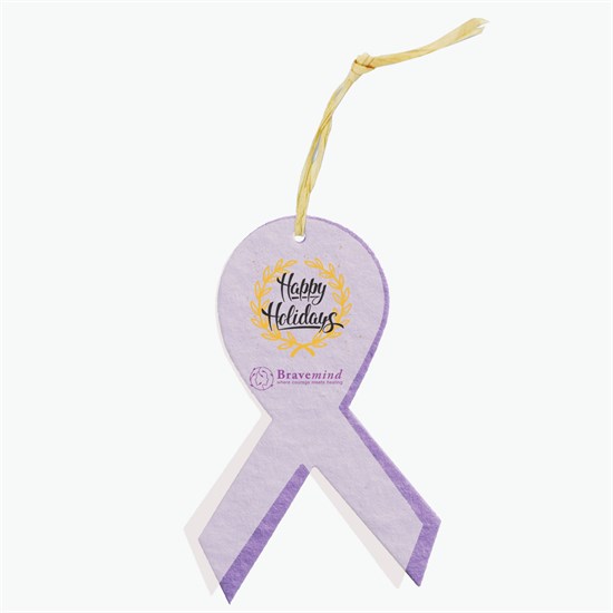 Seeded Paper Ornament - Awareness Ribbon