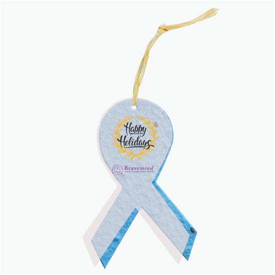 Seeded Paper Ornament - Awareness Ribbon