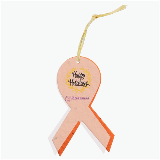 Seeded Paper Ornament - Awareness Ribbon