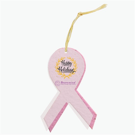 Seeded Paper Ornament - Awareness Ribbon