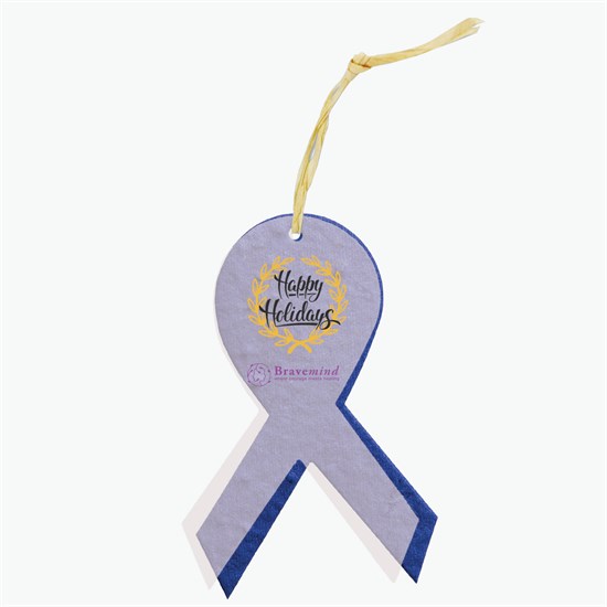 Seeded Paper Ornament - Awareness Ribbon