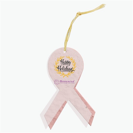 Seeded Paper Ornament - Awareness Ribbon