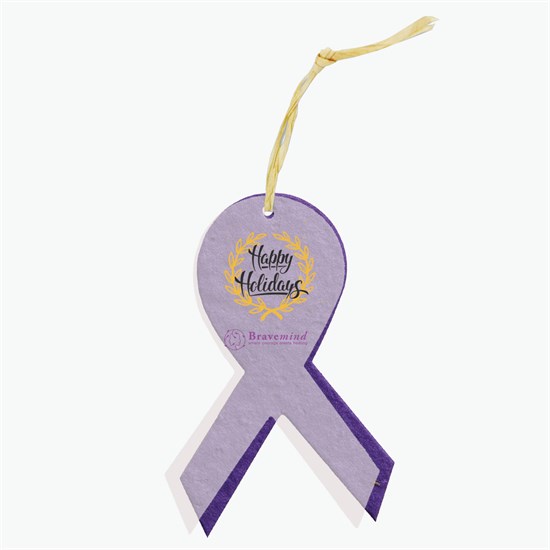 Seeded Paper Ornament - Awareness Ribbon