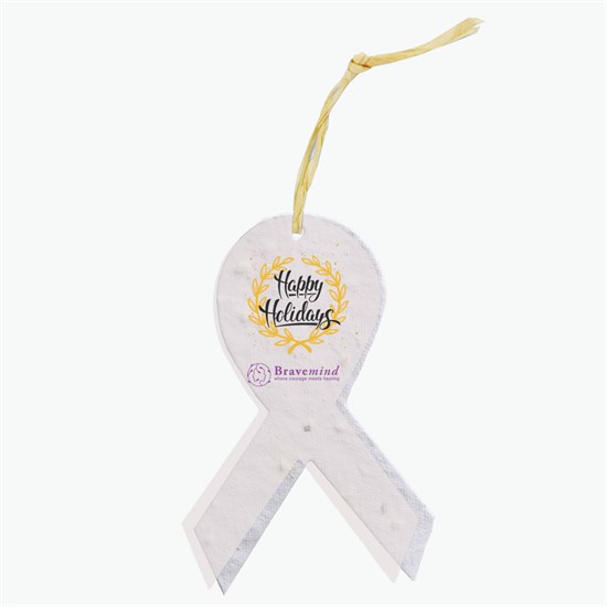Seeded Paper Ornament - Awareness Ribbon