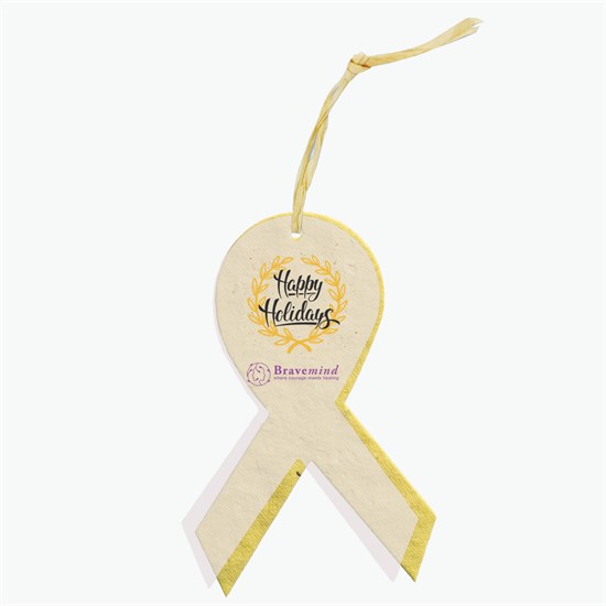 Seeded Paper Ornament - Awareness Ribbon
