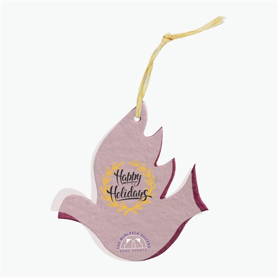 Seeded Paper Ornament - Dove