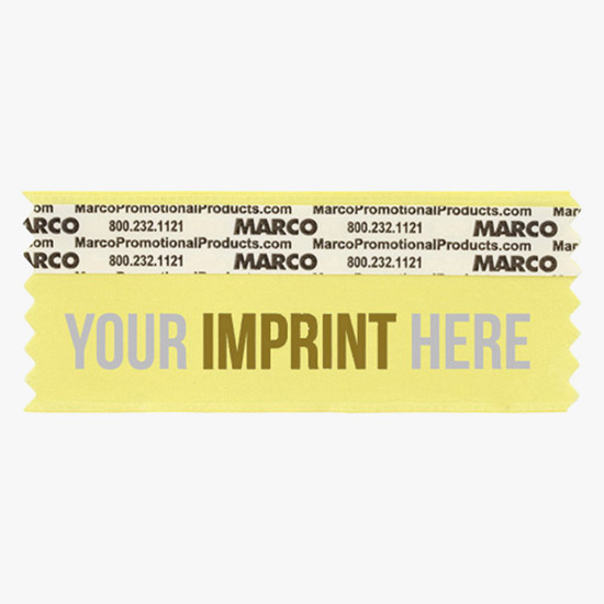 4 x 1 5/8 Horizontal Ribbon - Custom Title - 2 Color Imprint
