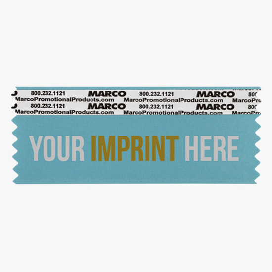 4 x 1 5/8 Horizontal Ribbon - Custom Title - 2 Color Imprint