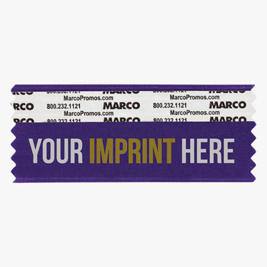 4 x 1 5/8 Horizontal Ribbon - Custom Title - 2 Color Imprint