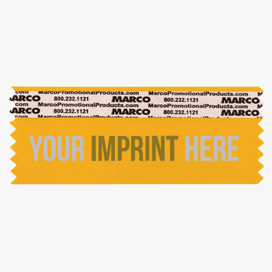 4 x 1 5/8 Horizontal Ribbon - Custom Title - 2 Color Imprint