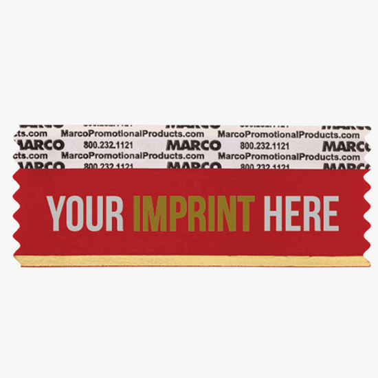 4 x 1 5/8 Horizontal Ribbon - Custom Title - 2 Color Imprint