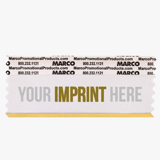 4 x 1 5/8 Horizontal Ribbon - Custom Title - 2 Color Imprint