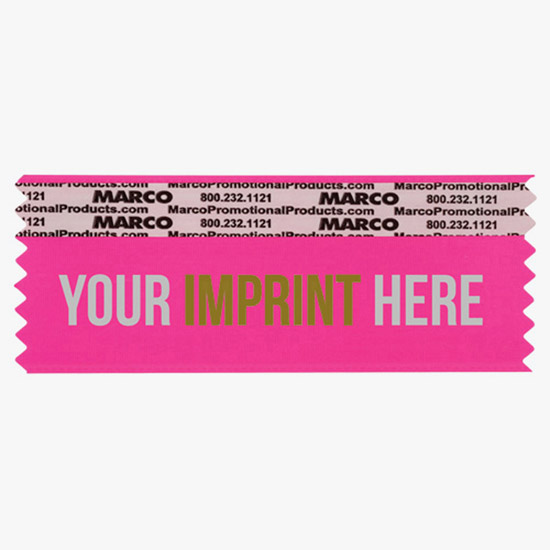 4 x 1 5/8 Horizontal Ribbon - Custom Title - 2 Color Imprint