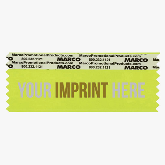 4 x 1 5/8 Horizontal Ribbon - Custom Title - 2 Color Imprint