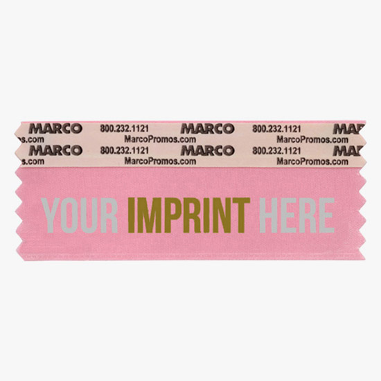 4 x 1 5/8 Horizontal Ribbon - Custom Title - 2 Color Imprint