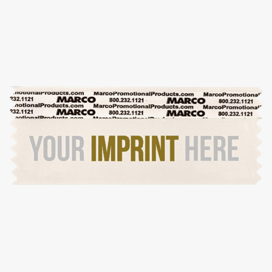 4 x 1 5/8 Horizontal Ribbon - Custom Title - 2 Color Imprint