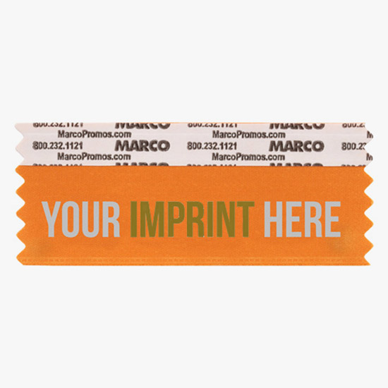 4 x 1 5/8 Horizontal Ribbon - Custom Title - 2 Color Imprint
