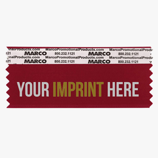 4 x 1 5/8 Horizontal Ribbon - Custom Title - 2 Color Imprint