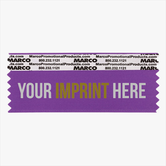 4 x 1 5/8 Horizontal Ribbon - Custom Title - 2 Color Imprint