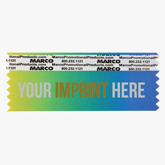 4 x 1 5/8 Horizontal Ribbon - Custom Title - 2 Color Imprint
