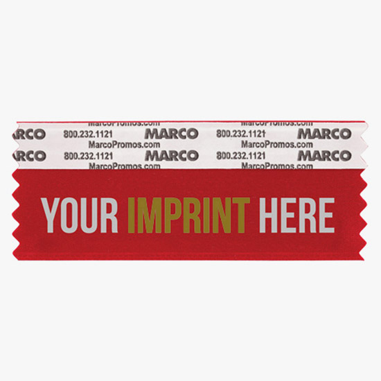 4 x 1 5/8 Horizontal Ribbon - Custom Title - 2 Color Imprint