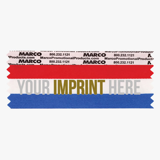 4 x 1 5/8 Horizontal Ribbon - Custom Title - 2 Color Imprint