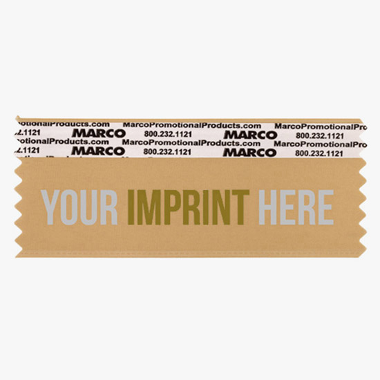 4 x 1 5/8 Horizontal Ribbon - Custom Title - 2 Color Imprint