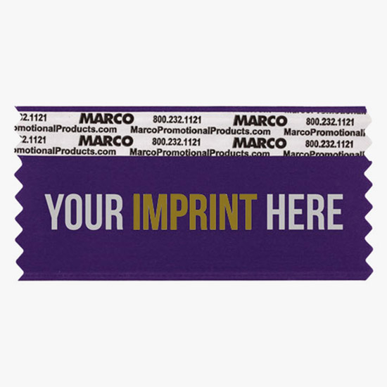 4 x 2 Horizontal Ribbon - Custom Title - 2 Color Imprint