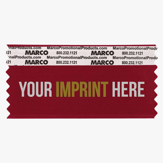 4 x 2 Horizontal Ribbon - Custom Title - 2 Color Imprint