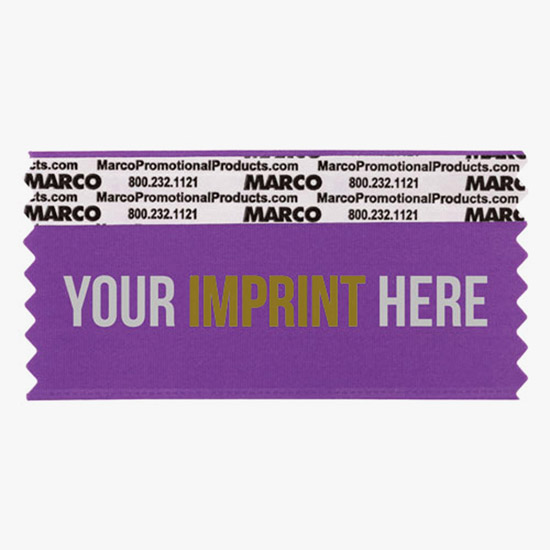 4 x 2 Horizontal Ribbon - Custom Title - 2 Color Imprint