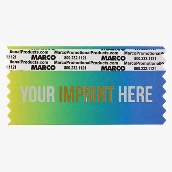 4 x 2 Horizontal Ribbon - Custom Title - 2 Color Imprint