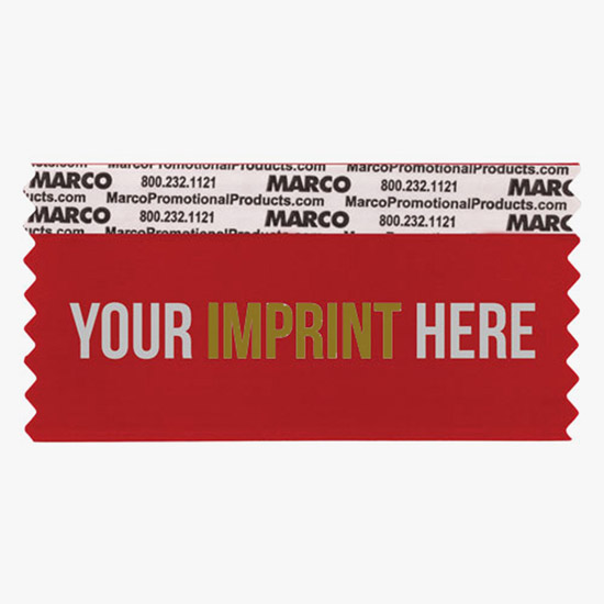 4 x 2 Horizontal Ribbon - Custom Title - 2 Color Imprint