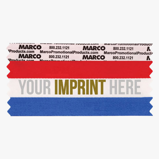 4 x 2 Horizontal Ribbon - Custom Title - 2 Color Imprint