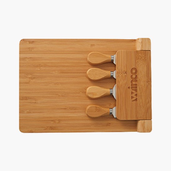 5-Piece Magnetic Bamboo Cheese Board Set