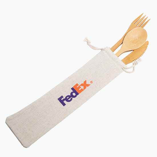 Bamboo Utensil Set w/Jute Bag
