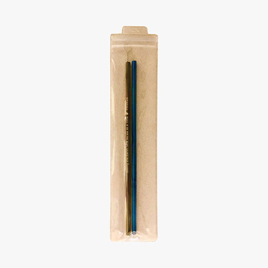 Bent Stainless Steel Silver Straw - 4 Straws