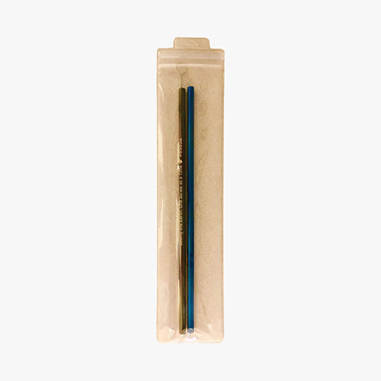 Straight Stainless Steel Silver Straw - 4 Straws