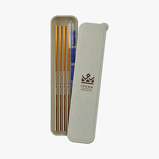 Bent Stainless Steel Colored Straw Set - 4 Straws - Clearance